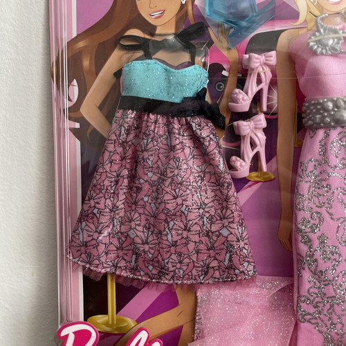 Barbie Fashionistas Evening Party Dress Set of 3 Doll Outfits Accessories W3166 - Picture 6 of 7