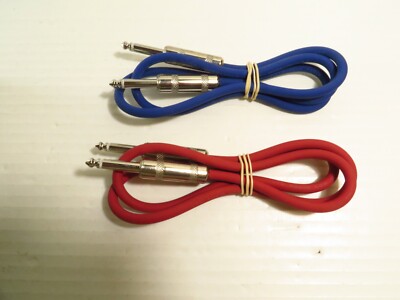 2 Pack Neutrik Live Wire Advantage Instrument Cable 3 ft, Red/Blue Pair