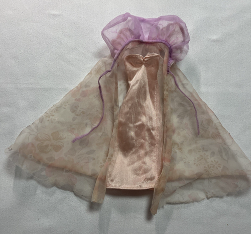 Vintage Barbie Dreamtime Floral Robe With Pink Strapless Nighty Gown - Picture 9 of 9