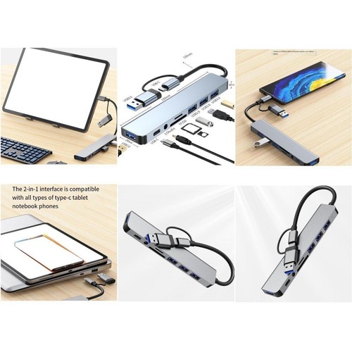 Wygodny i kompaktowy koncentrator USB 8w2 z wieloma portami i szybkim ładowaniem - Zdjęcie 21 z 26