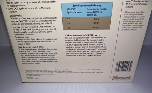 Aktualizacja Microsoft MS-DOS.5 do systemów Dos zawiera dyski 5,25 cala / fabrycznie uszczelnione - Zdjęcie 4 z 6