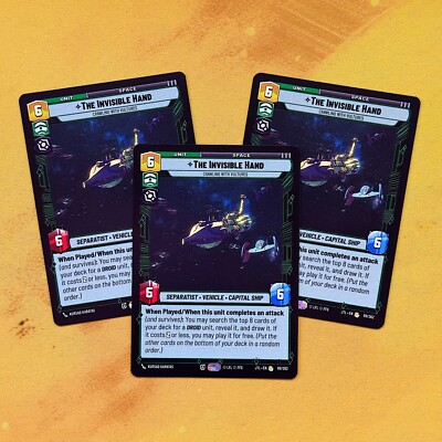 The Invisible Hand Crawling with Vultures Star Wars Unlimited 89 JTL SWU (3x)