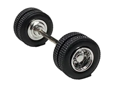 1/64 SPECCAST CHROME 10 HOLE  WHEEL & TIRE PAIR W/ AXLE