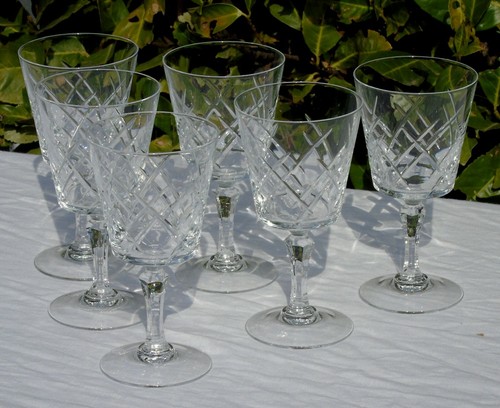 Service de 6 verres à eau en cristal d'Arques, modèle Saumur. Haut. 16 cm - Picture 3 of 5