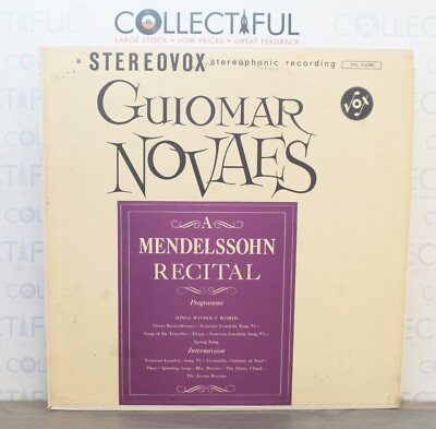MENDELSSOHN - A RECITAL - GUIOMAR NOVAES - VOX 1961 *EX-* VINYL LP 