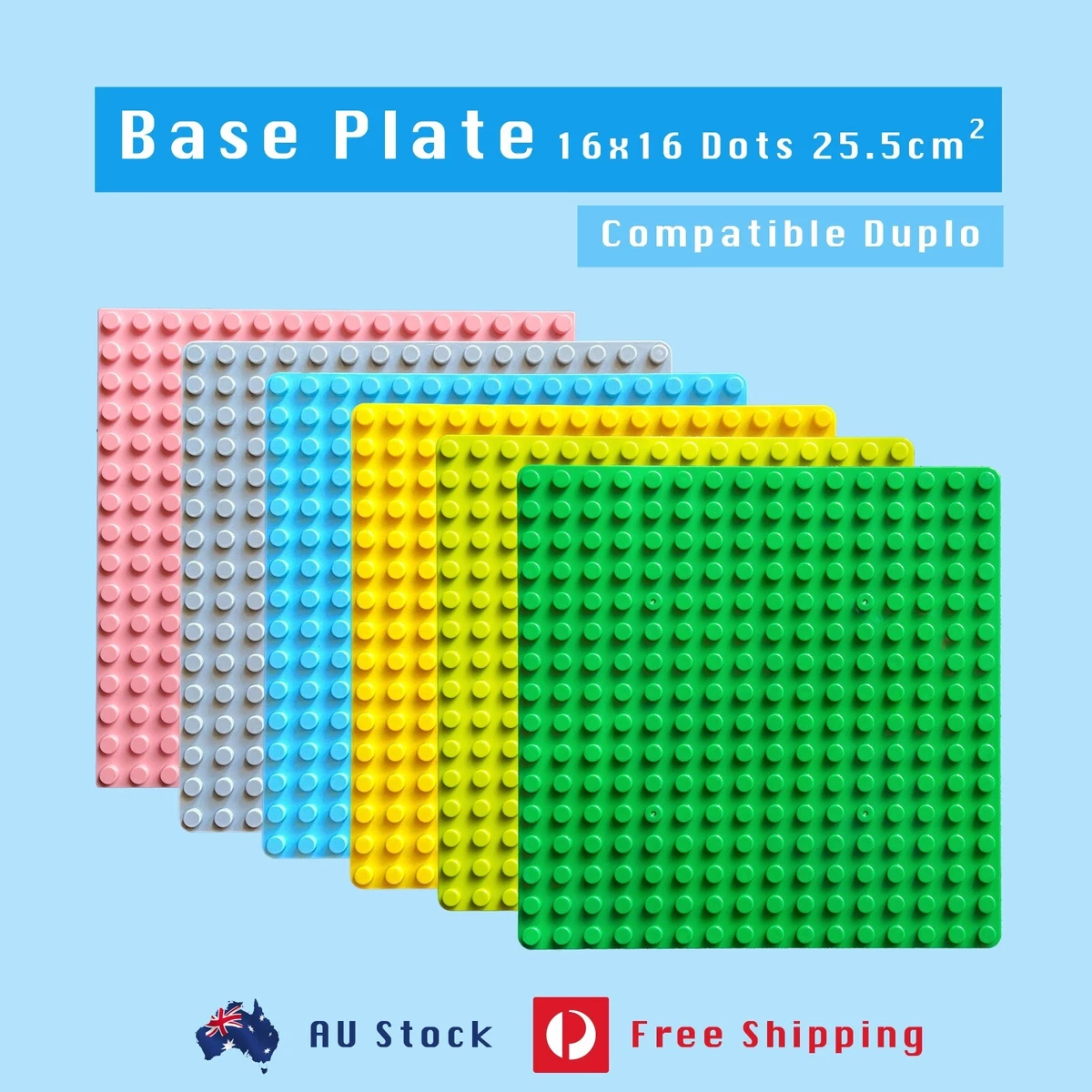 25.5x25.5cm 16x16 Studs Big Bricks Base Plate Base Board Compatible With Duplo