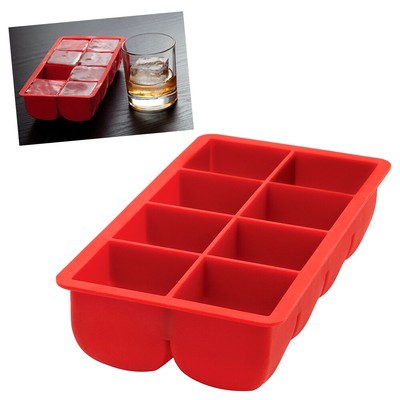 Big Block Silicone Ice Cube Tray Large 2"X2" Red Party Bar Cocktails Drink Mold (7795735155790)