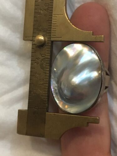 Blister Pearl Ring Sterling Silver Size 8 6-Weld - Picture 3 of 5