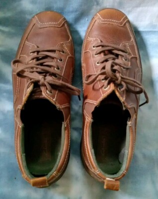 Clarks Mens Brown Leather Lace Up‎ Casual Shoes Size 10.5 M Vintage Style Vintage Clark main image 3