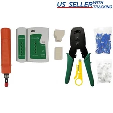 Network Ethernet LAN RJ45 Cat5e Cat6 Cable Tester Crimper Crimping Tools Set Kit