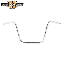 Chrome 1" Ape Hanger Handlebars 12” rise, 34.5” width, 8” center Fits For Harley