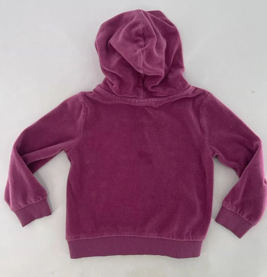 Juicy Couture Girl’s Pink Velour Hoodie Pullover Size 5 Spellout Bling Flaw - Image 2 of 4