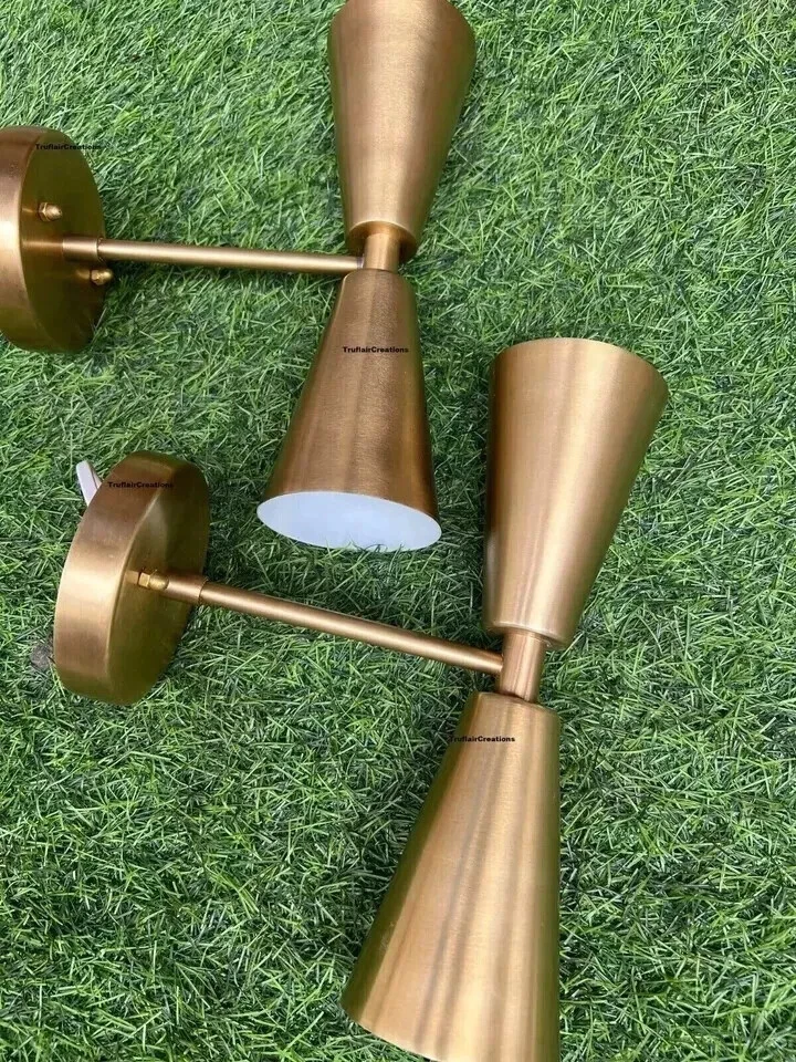 Brass Wall Sconce Light Italian Brass Antique Lamp Wall Pair Of Wall Light - Image 3 of 4