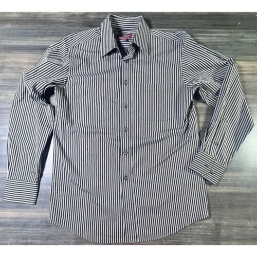 Covington Striped Dress Shirt Wrinkle Free Long Sleeve Button Up S/C
