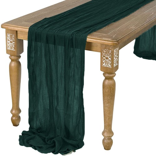 Table Runner Semi-Sheer Gauze Pleated Table Runner Cake Decor Party Christmas η - Picture 2 of 19