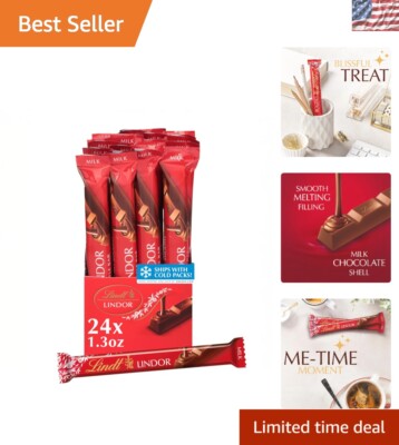 Decadent LINDOR Milk Chocolate Truffle Bars   1.3 oz Treat, Perfect for Gifting