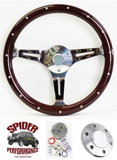1957-1963 Chevrolet wood steering wheel 15" DARK MAHOGANY