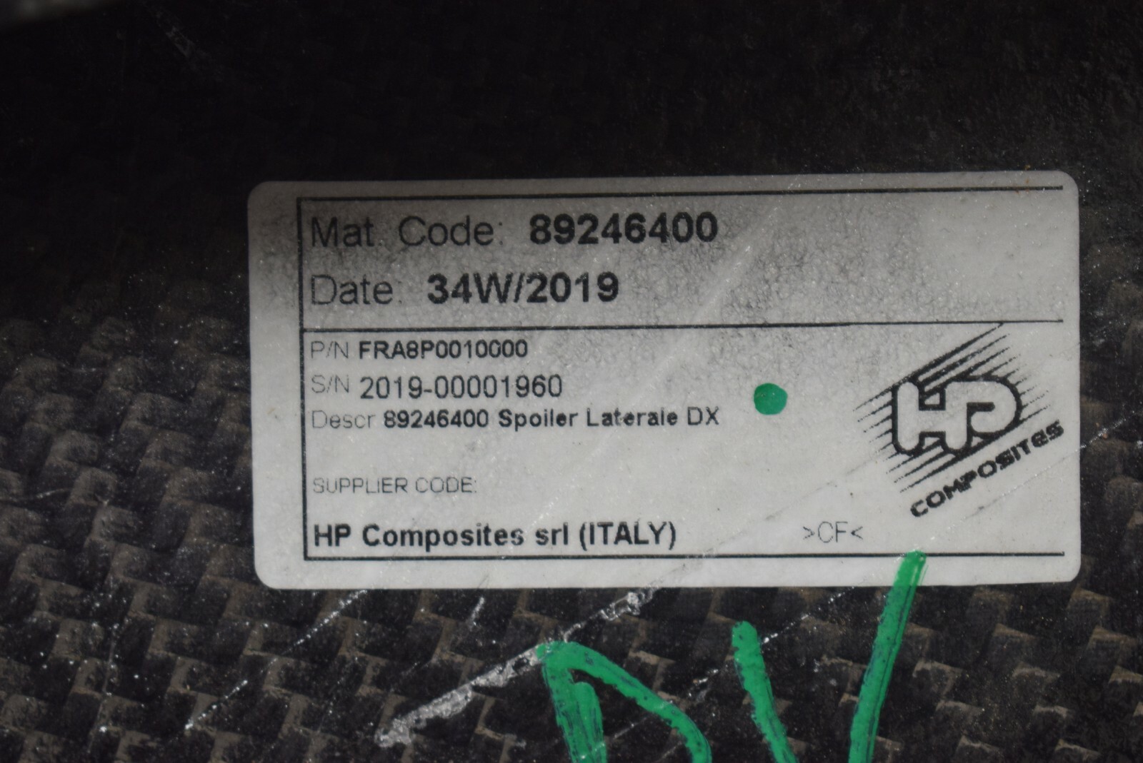 FERRARI CARBON FIBER PART FACTORY OEM