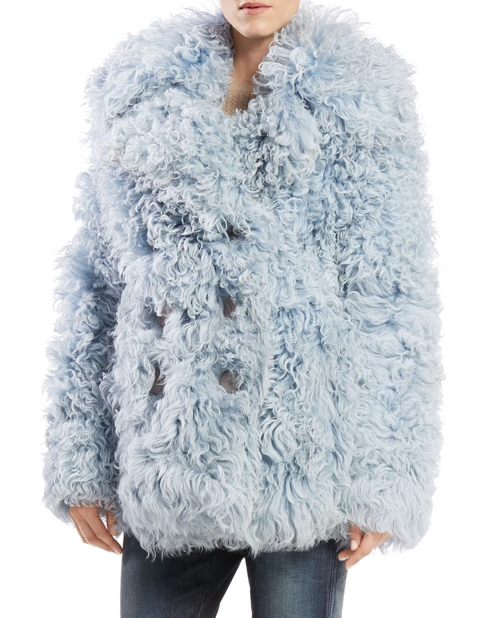 Giacca cappotto Gucci blu shearling pavone (prezzo consigliato £ 5.000)