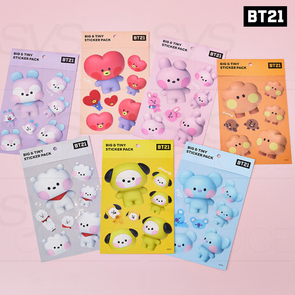 BTS BT21 Official Authentic Goods BIG & TINY Removable Sticker