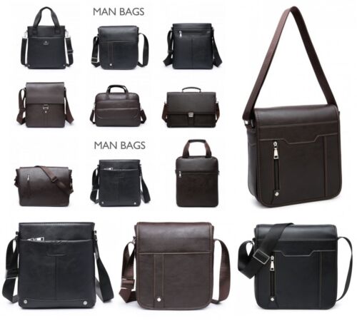 Flash Sale Mans Faux Leather  Shoulder Bag Cross Body Briefcase  Handbag - Afbeelding 1 van 52
