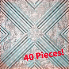 Ceiling Tiles, Glue Up, 20" x 20", Styrofoam, MALTA Copper Patina, 40 Pieces!