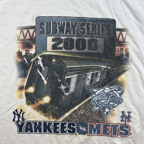 Vintage 2000 Subway Series Yankees vs Mets T-Shirt XL World Series MLB - Picture 2 of 8