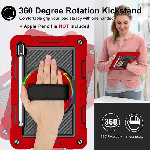 For Samsung Galaxy Tab S10 FE+/S9 FE/Tab A Heavy Duty Shockproof Case with Strap - Picture 3 of 14