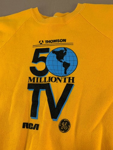 Vintage 80s 90s Thomson TV Television RCA GE Zenith Show Movie Sweatshirt Skate - Picture 3 of 8