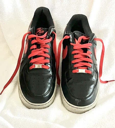 Nike AF-1 '82 Low 488298-070 Black w/Red Swoosh sz.11 excellent condition - 第 1/8 張圖片