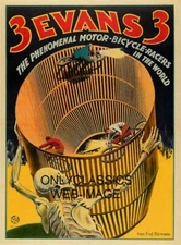 1933 WALL OF DEATH MOTORCYCLE DAREDEVIL MOTOR BICYCLE 8.5X11 POSTER ART GRAPHICS