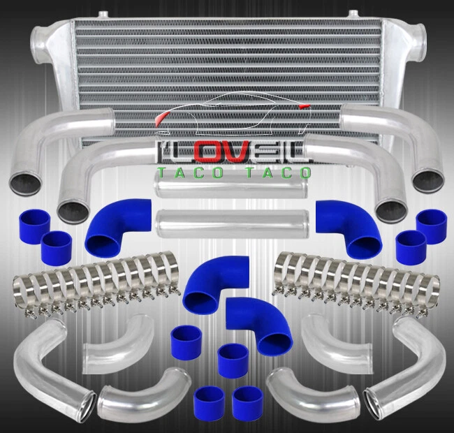 12Pc Diy Mandrel Bent Piping Pipe Kit Blue+Fmic Front Mount Aluminum Intercooler - Изображение 2 из 3