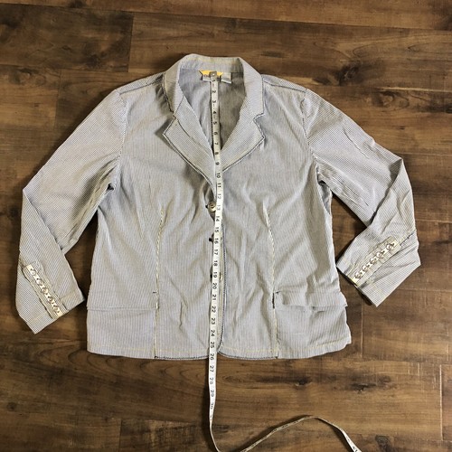 Chico's Seersucker Striped Yachtie Blazer Jacket, size 3 - Picture 6 of 7