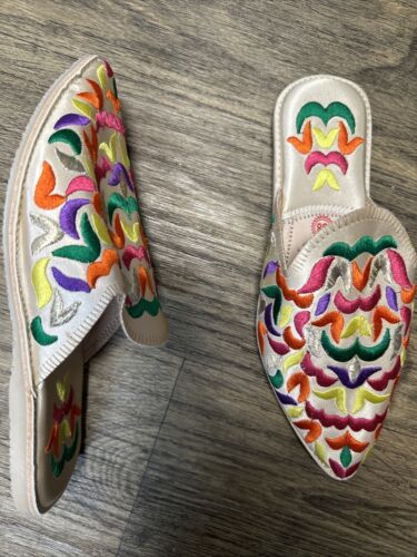 Scarpe di lusso Guartet babouche ricamate taglia 38 / Us taglia 8 - Foto 3 di 10