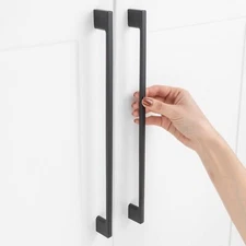 Pack of 1 11-5/16 Inch Hole Centers Black Wide Foot Kitchen Cabinet Pull Hand...