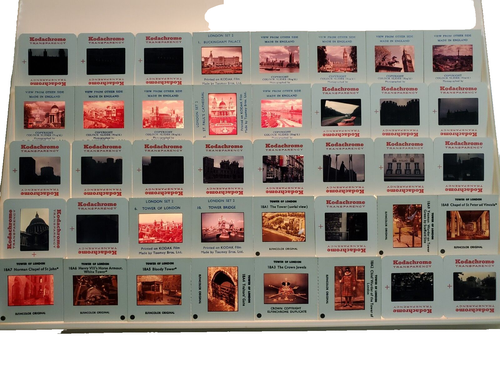 Lotto 100 diapositive a colori 1977 Europa viaggio europeo vacanze Regno Unito Francia (A) - Foto 1 di 15