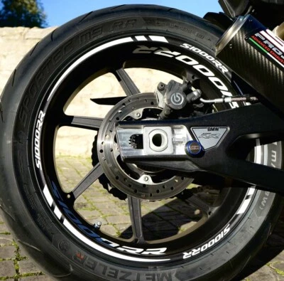 Felgendekor Felgenaufkleber Dekor für BMW S1000RR Wheelsticker 17 Zoll Weiß - Bild 1 von 4