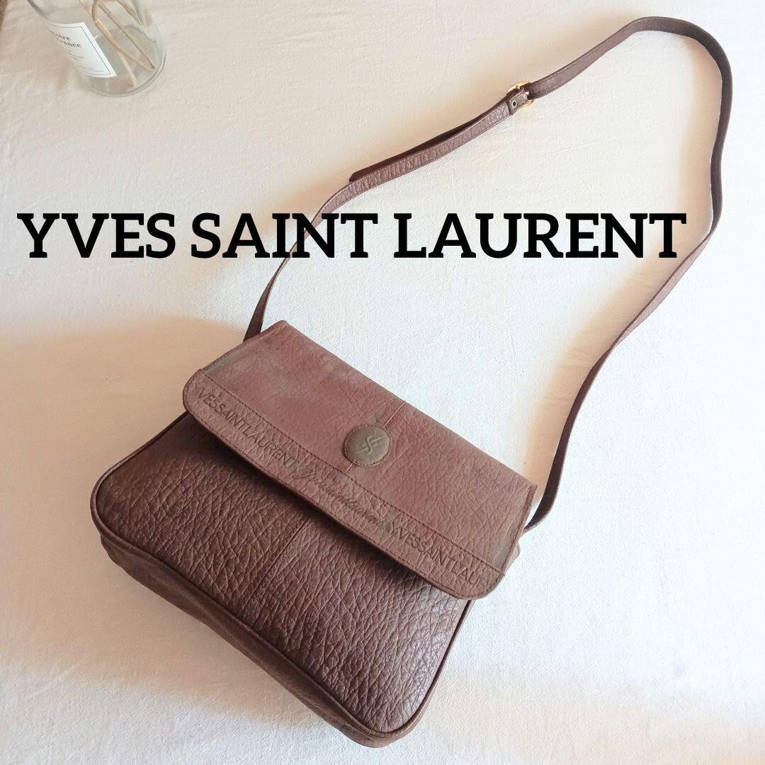 Borsa a tracolla YVES SAINT LAURENT vintage YSL tracolla pelle marrone usata