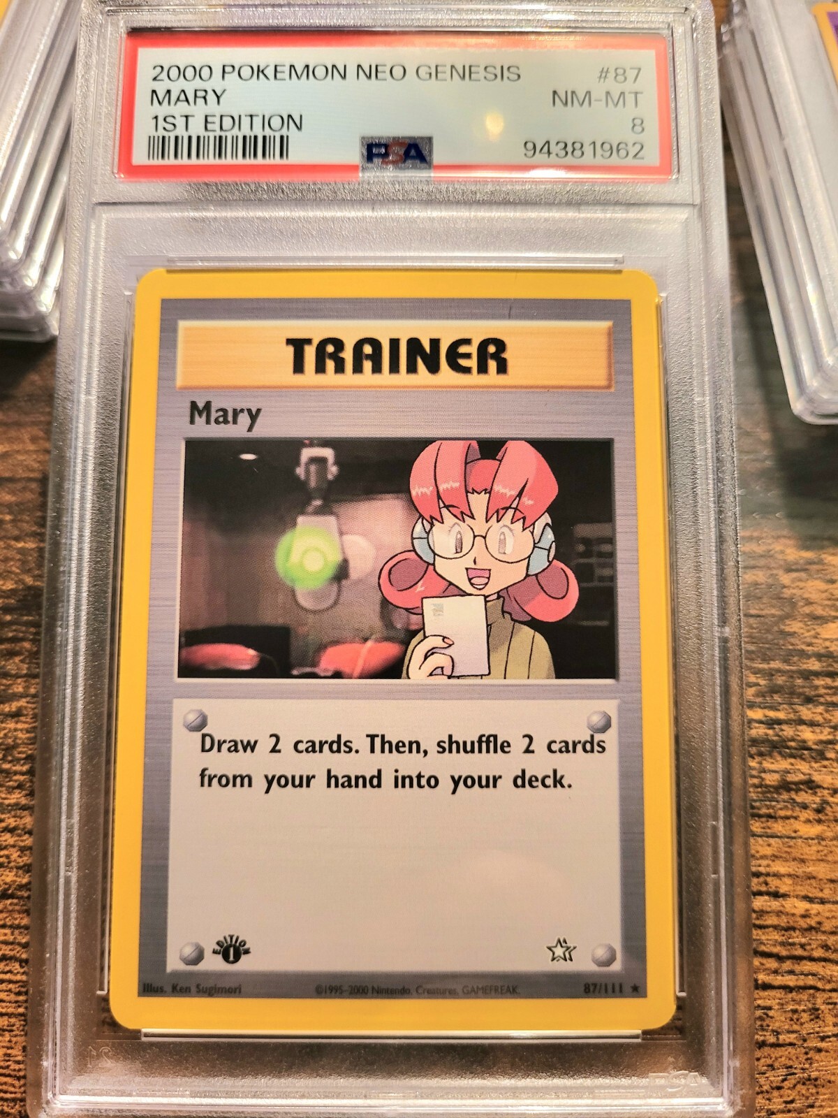 Pokemon Mary 87/111 Neo Genesis 1st Edition PSA 8