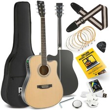 Pyle 41” Inch 6-string Electric Acoustic Guitar -w/digital Tuner & Accessory Kit