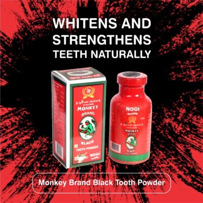 Monkey Brand Kohle aktiviertes Schwarzpulver Zahnaufhellung Zahnfleisch Zähne (200 g)