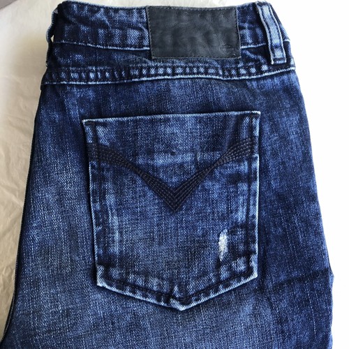 Harley Davidson Distressed Cuffed Cropped Denim Women’s Jeans 30 (Tag = 29 )