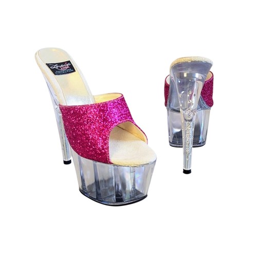 Tacones de aguja Y2K Lover's Lane Signature Collection rosa brillo plataforma transparente - Imagen 1 de 10