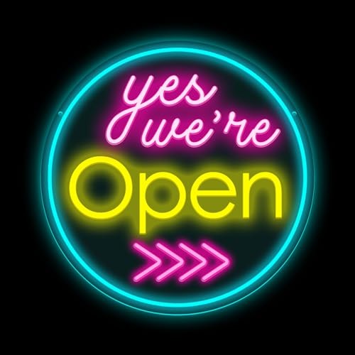 Yes We Are Open Neon Sign Dimmable Sign Led Open Neon Wall Decor USB Powered 
