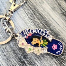 ALOHA HAWAI SLIPPER RHINESTONE KEYCHAIN