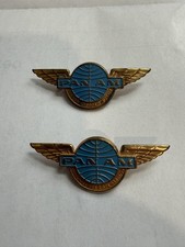 Vintage Pan Am Air Jr Clipper Stewardess Flight Attendant Metal Wings Pin Badge