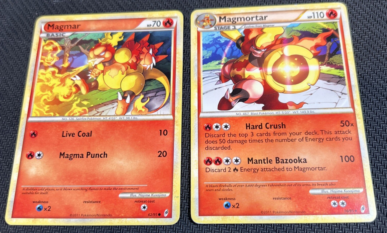 Magmortar 16/95 Magmar 62/95 Call of Legends Pokemon Card Non-Holo 2
