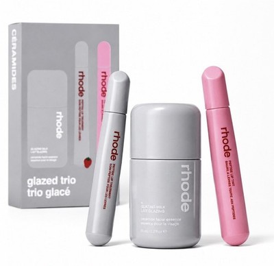 RHODE GLAZED TRIO SKINCARE & LIP SET STRAWBERRY GLAZE & JELLY BEAN UNOPENED