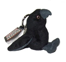 Black Raven Crow Plush Keychain NEW