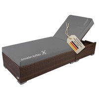 Sonnenliege Gartenliege Liege Liegestuhl Rattanliege Polyrattan Rattan Braun